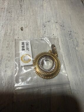 Brighton two tone crystal monogram pendant charm - O